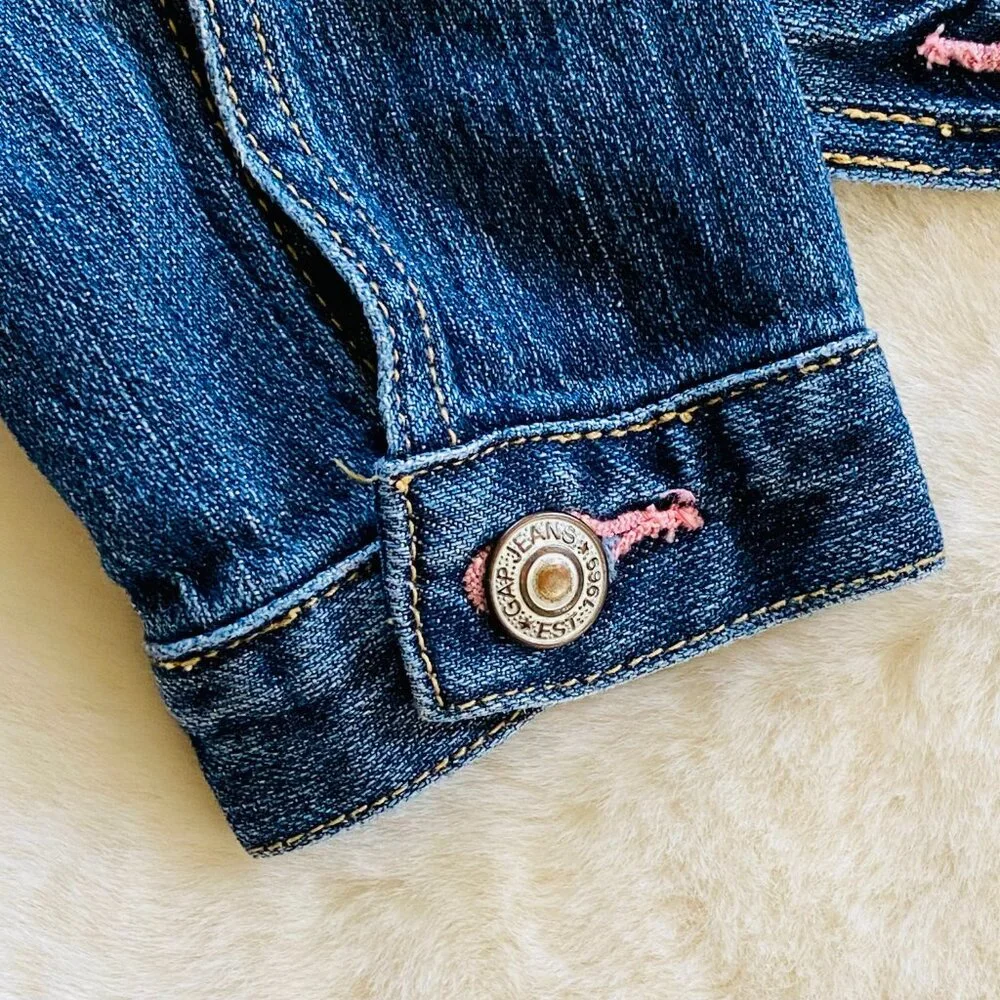 GAP Factory Girl’s Denim Jacket Dark Wash size M 7/8 Excellent Condition